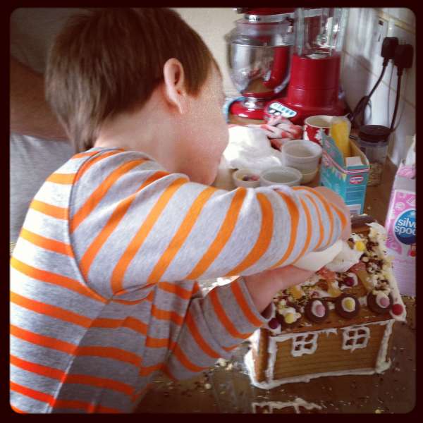 Roo decorating his gingerbread house, maybe hide some of the sprinkles!
