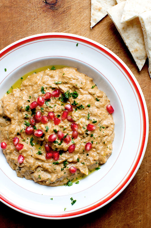 Baba Ghanouj from saveur.com - ideal for dipping flat breads and a delicious smooth recipe for younger kids to dip carrot sticks etc in.