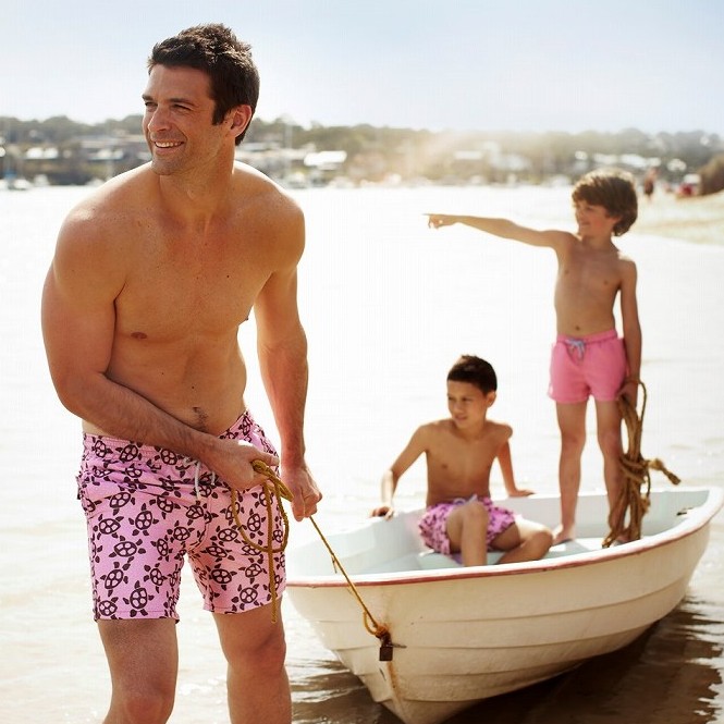 Super stylish swim shorts for men and boys - the perfect fashion gift for Father's day.