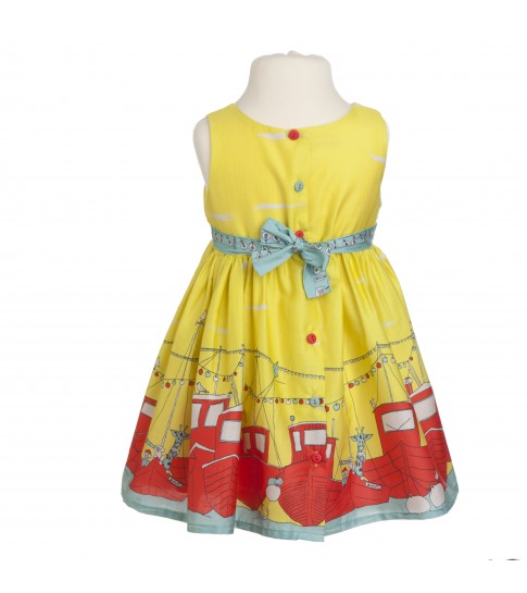 Poppy England Martha in yellow boats dress for summer. Perfect for a a little girl to wear for special occasions or everyday! I love this site, it has such awesome fashion ideas!