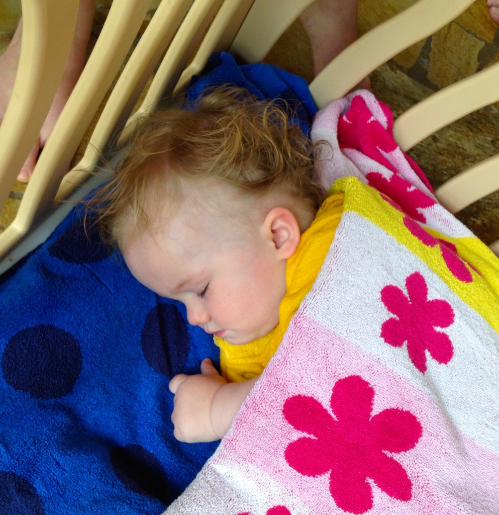 Last day, exhausted he finally conked out - in the pool no less! The poolside cots are perfect for little ones who need to nap, one of the reasons Center Parcs has won awards from parenting associations.