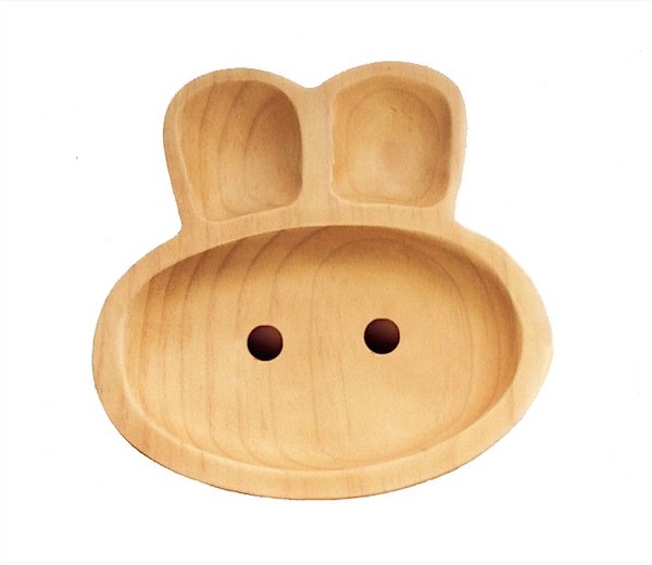 Wooden rabbit plate via Toby & Roo :: daily inspiration for stylish parents and their kids.