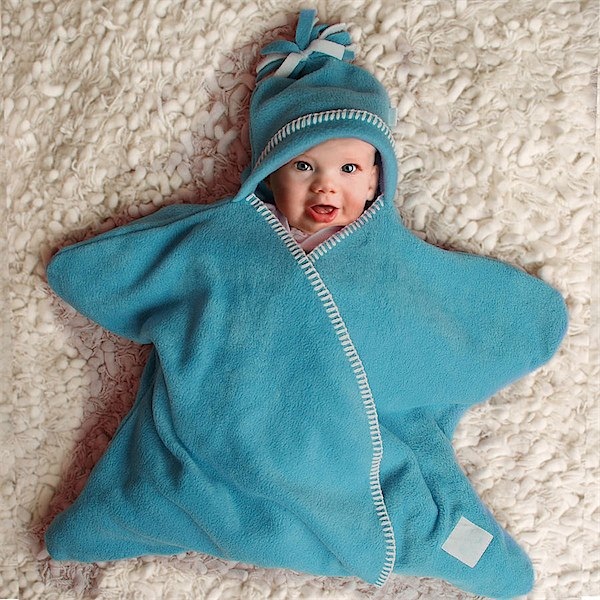 Baby Star fleece wrap by Tuppence & Crumble via Toby & Roo :: daily inspiration for stylish parents and their kids.