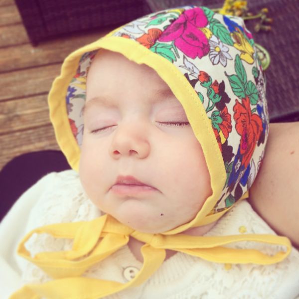 Edith's adorable baby bonnets from Stella & Wilbur :: Toby & Roo :: daily inspiration for stylish parents and their kids.