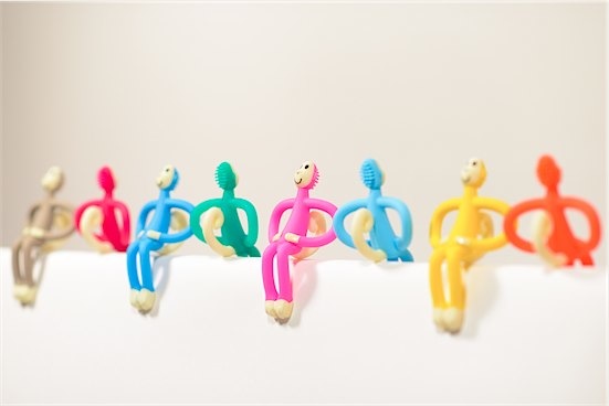 Matchstick monkey teething gel applicator via Toby & Roo :: daily inspiration for stylish parents and their kids.